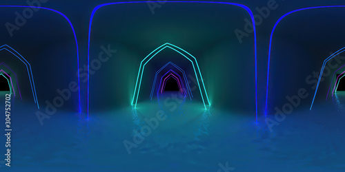 3d illustration, 3d rendering, vr 360 panorama abstract images of the geometry background