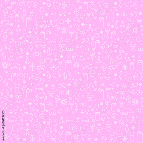 Easter seamless pattern vector. Easter holidays spring background in sweet color for textile, wrapping