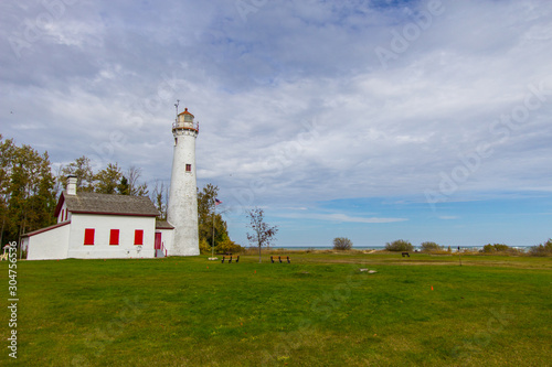 Sturgeon Point Lighthouse. Sturgeon Point Lighthouse on the coast of Lake Huron in the Lower Peninsula of Michigan.