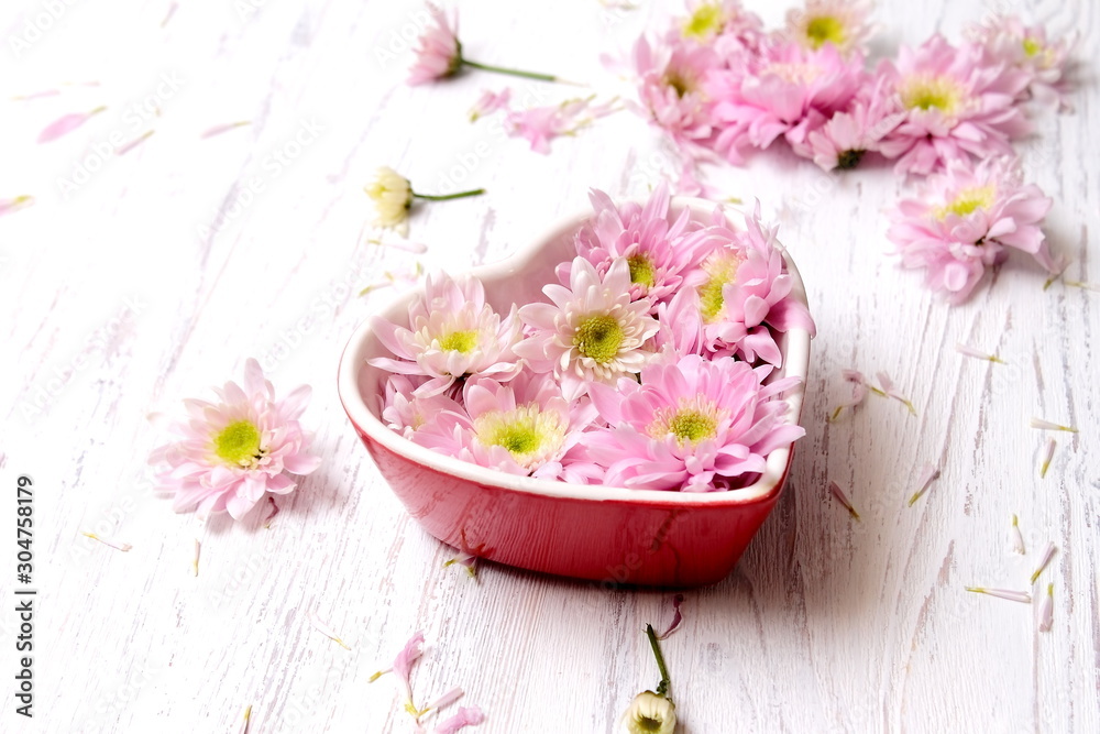 spa setting with flowers and salt