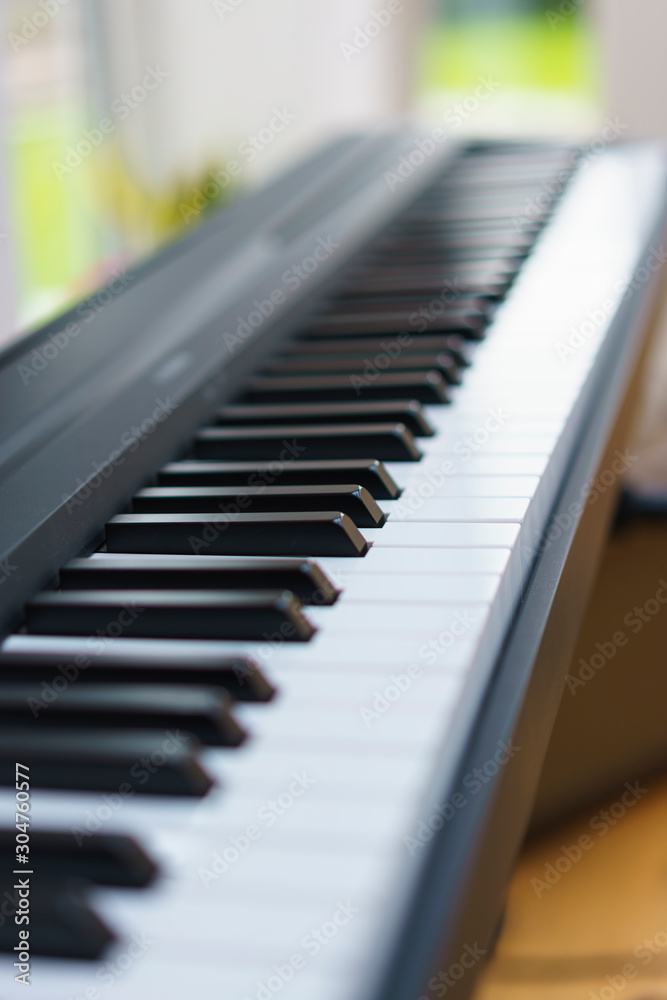 Close-up of an electronic piano keyboard Close-up of an electronic piano keyboard
