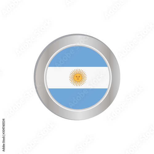 The simple Argentine flag was isolated in official colors (blue and white) with the sun, like the original