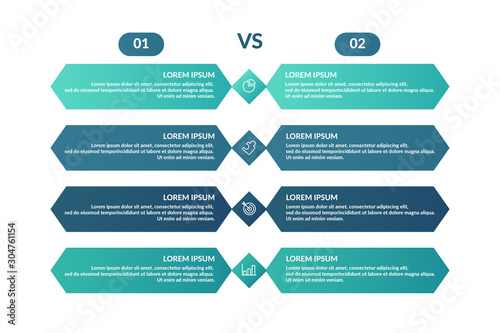 comparison infographic template design for business presentation 