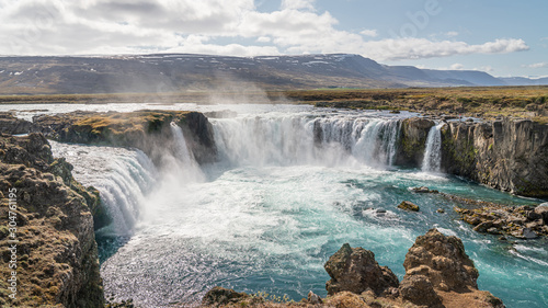 Godafoss, Waterfall of the Gods in the Myvatn district, Iceland.