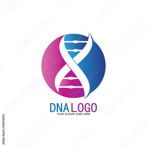 DNA vector logo design template.modern medical logotype.laboratory science icon symbol.colorful pharmacology sign-vector