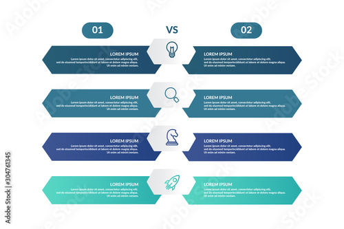 comparison infographic template design for business presentation 