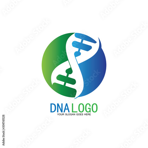 DNA vector logo design template.modern medical logotype.laboratory science icon symbol.colorful pharmacology sign-vector
