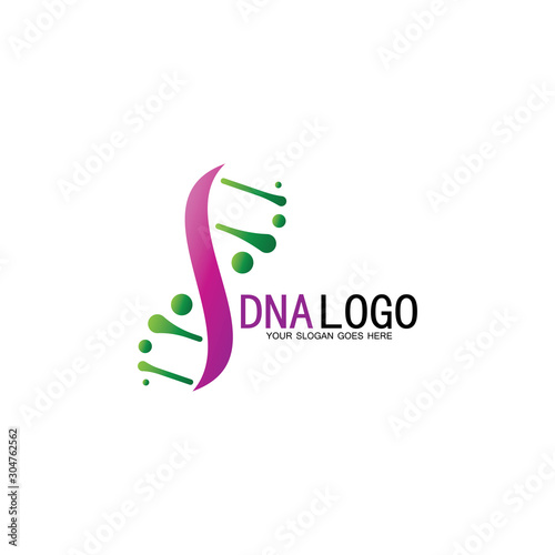 DNA vector logo design template.modern medical logotype.laboratory science icon symbol.colorful pharmacology sign-vector