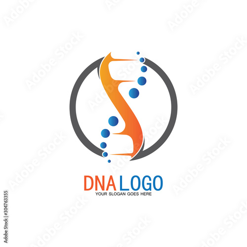 DNA vector logo design template.modern medical logotype.laboratory science icon symbol.colorful pharmacology sign-vector