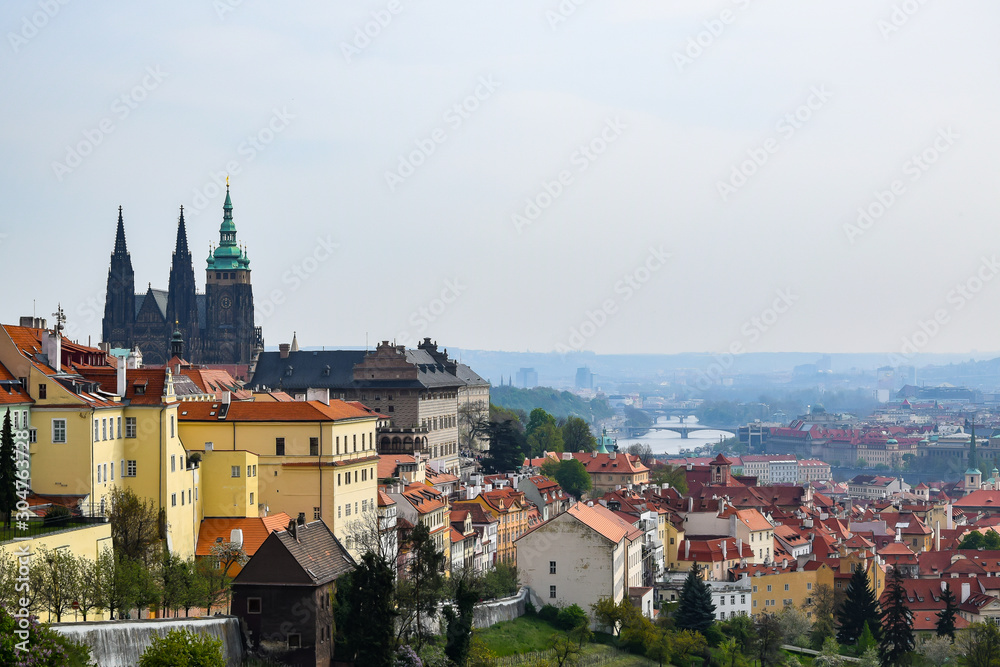 Panorama of the historical part of Prague.