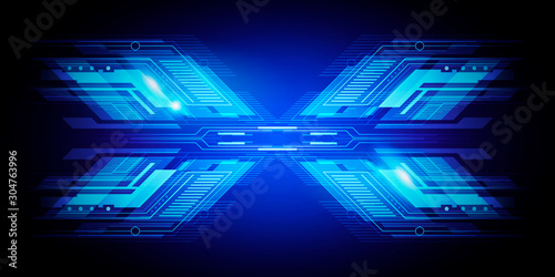 Vector illustration abstract dark blue technology background. Modern X sci-fi concept.