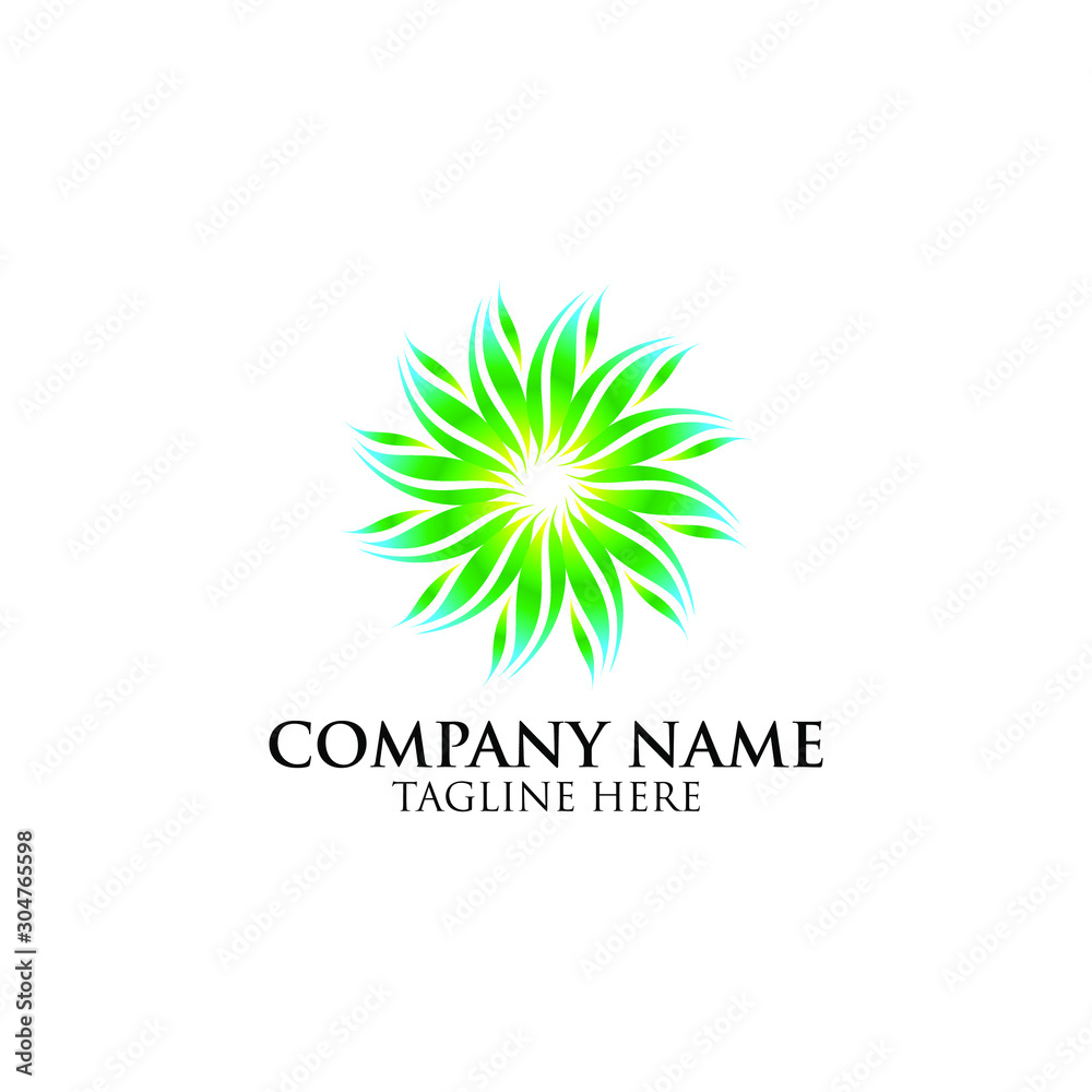 abstract company leaf. luxury leaf logo template