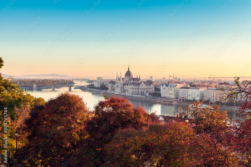 The Hungarian Parliament Building on sunrise