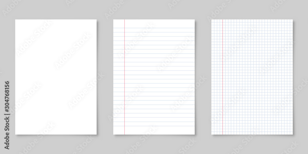 Realistic blank squared notebook paper Royalty Free Vector