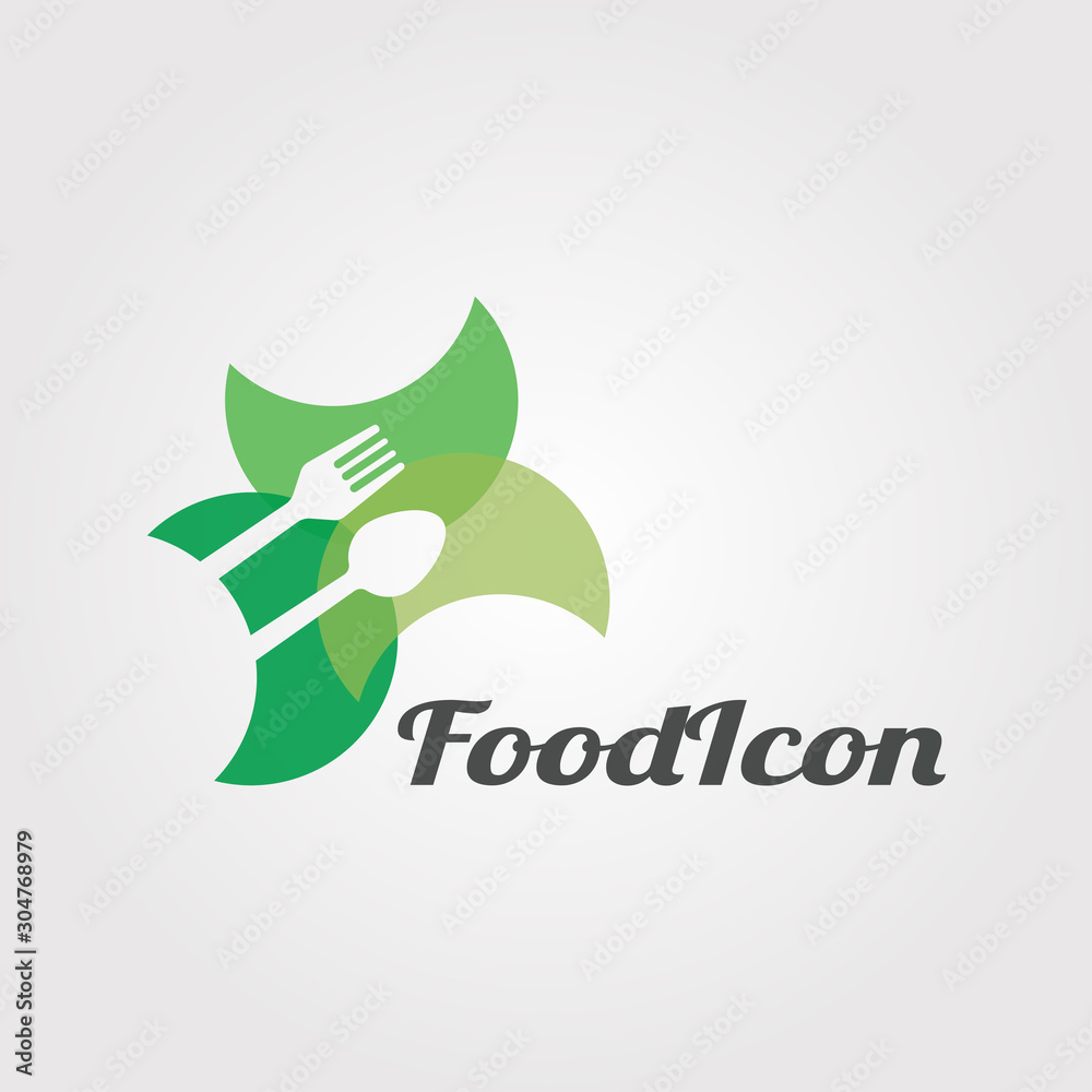 Fototapeta premium Food vector logo design, Restaurant icon, illustration element