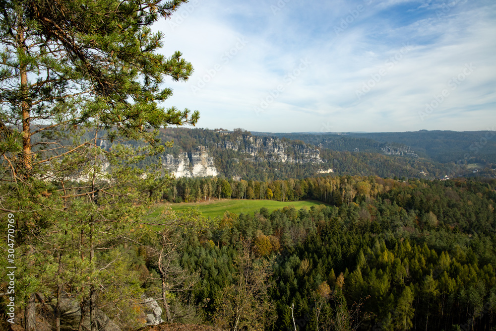 Fototapeta premium Sandstone mountains in the national park Saxon Switzerland