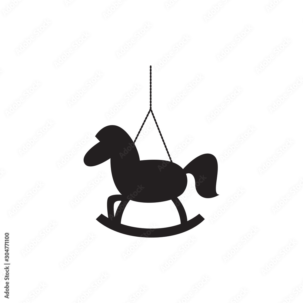 Christmas tree traditional horse toy silhouette, vector illustration isolated. Christmas tree traditional horse toy silhouette, vector illustration isolated.