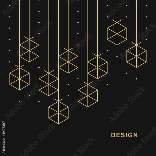 Abstract geometric Happy New Year background. Vector holiday design.
