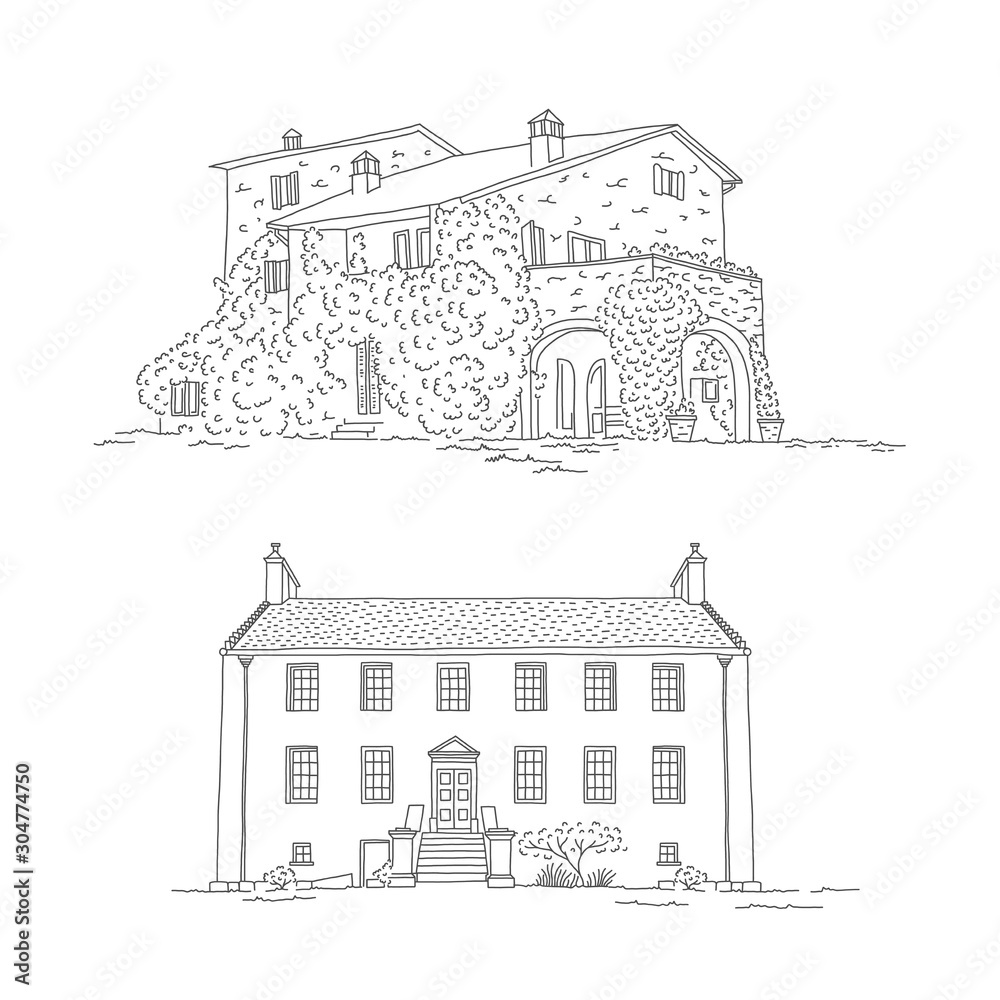 House Castle Line Art