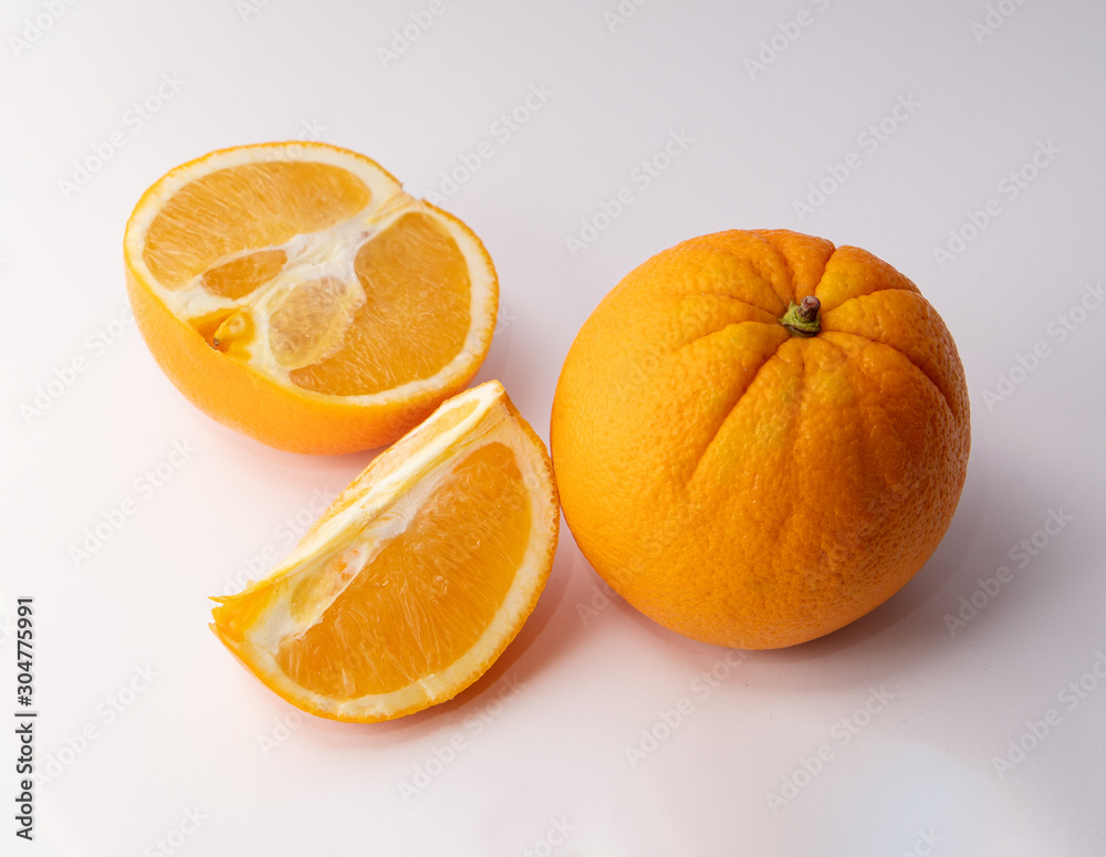 Fototapeta premium Fresh oranges isolated on white background