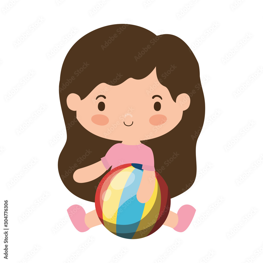 Isolated girl cartoon with toy vector design Isolated girl cartoon with toy vector design