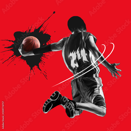 basketball player jump shot silhouette