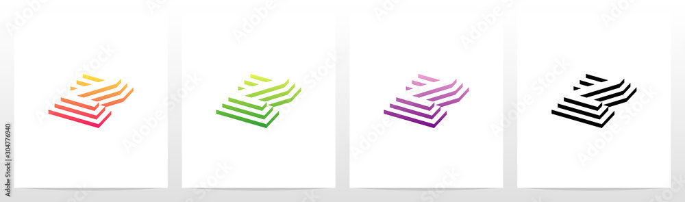 Steps On Letter Logo Design Z