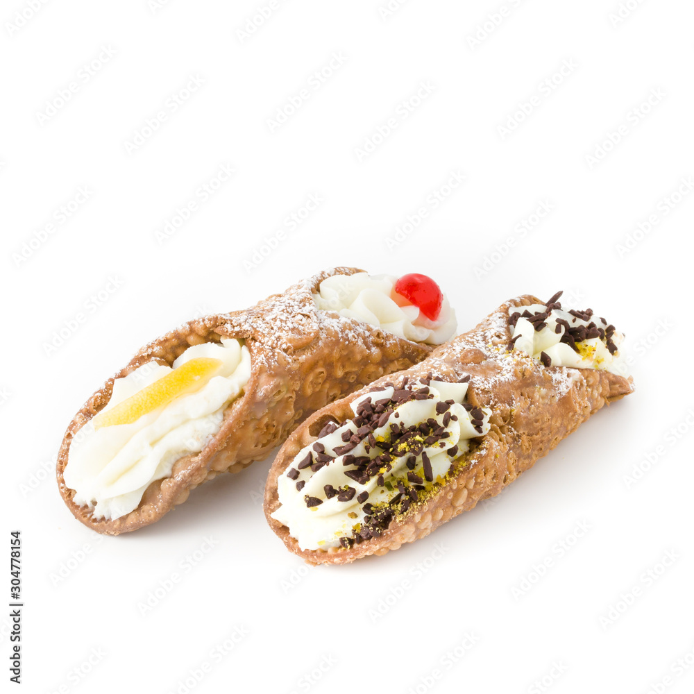 Two cannoli pastries