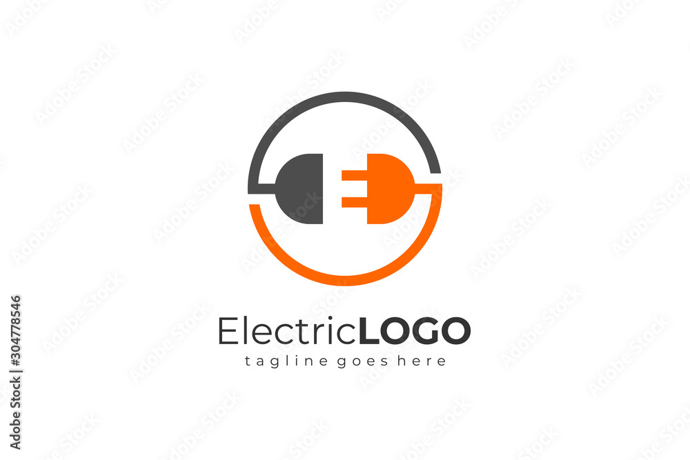 Letter E Electricity Logo Flat Vector Logo Design Template Element ...