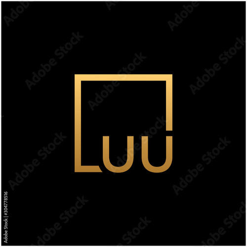 initial letter UU with square frame line art. business consulting concept. studio,room,group icon. Suitable for business consulting group company. square lines have connected meanings. - vector