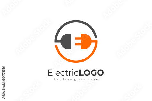 Letter E Electricity Logo Flat Vector Logo Design Template Element