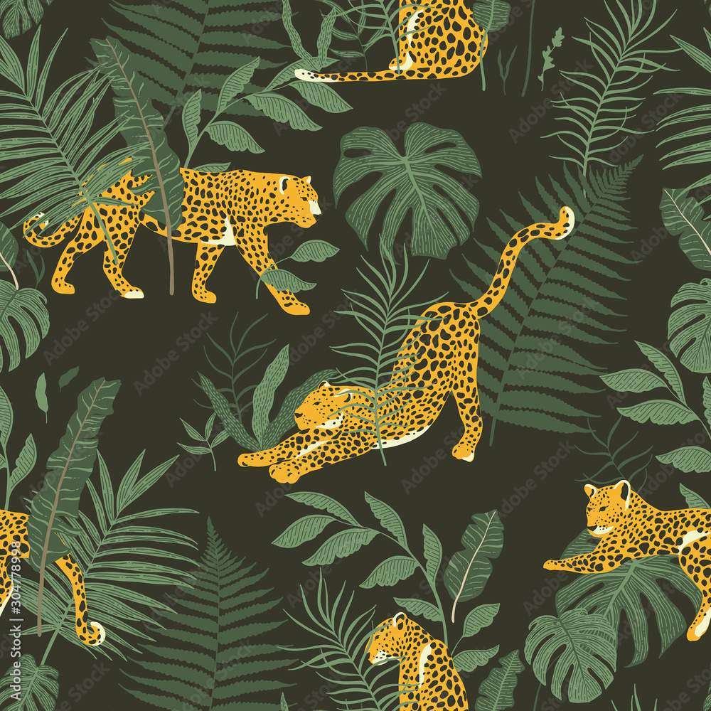 Pattern Animals Jungle Leaf
