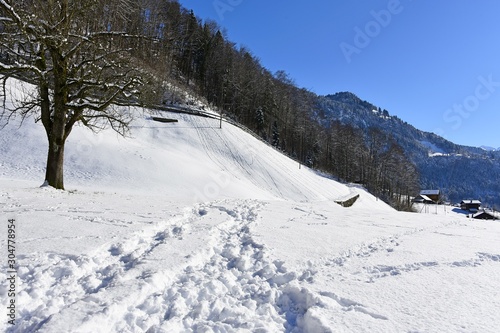 winter in Lungern Switzerland