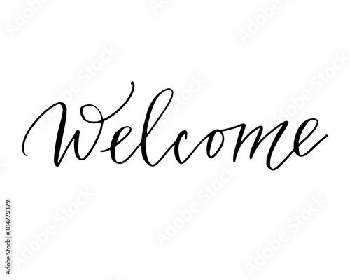 Phrase welcome handwritten text vector