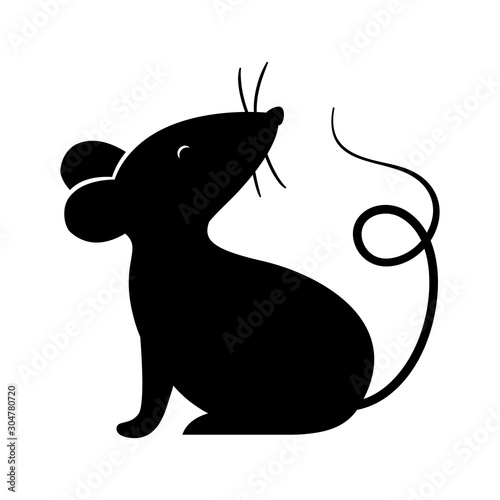 Isolated mouse silhouette vector design