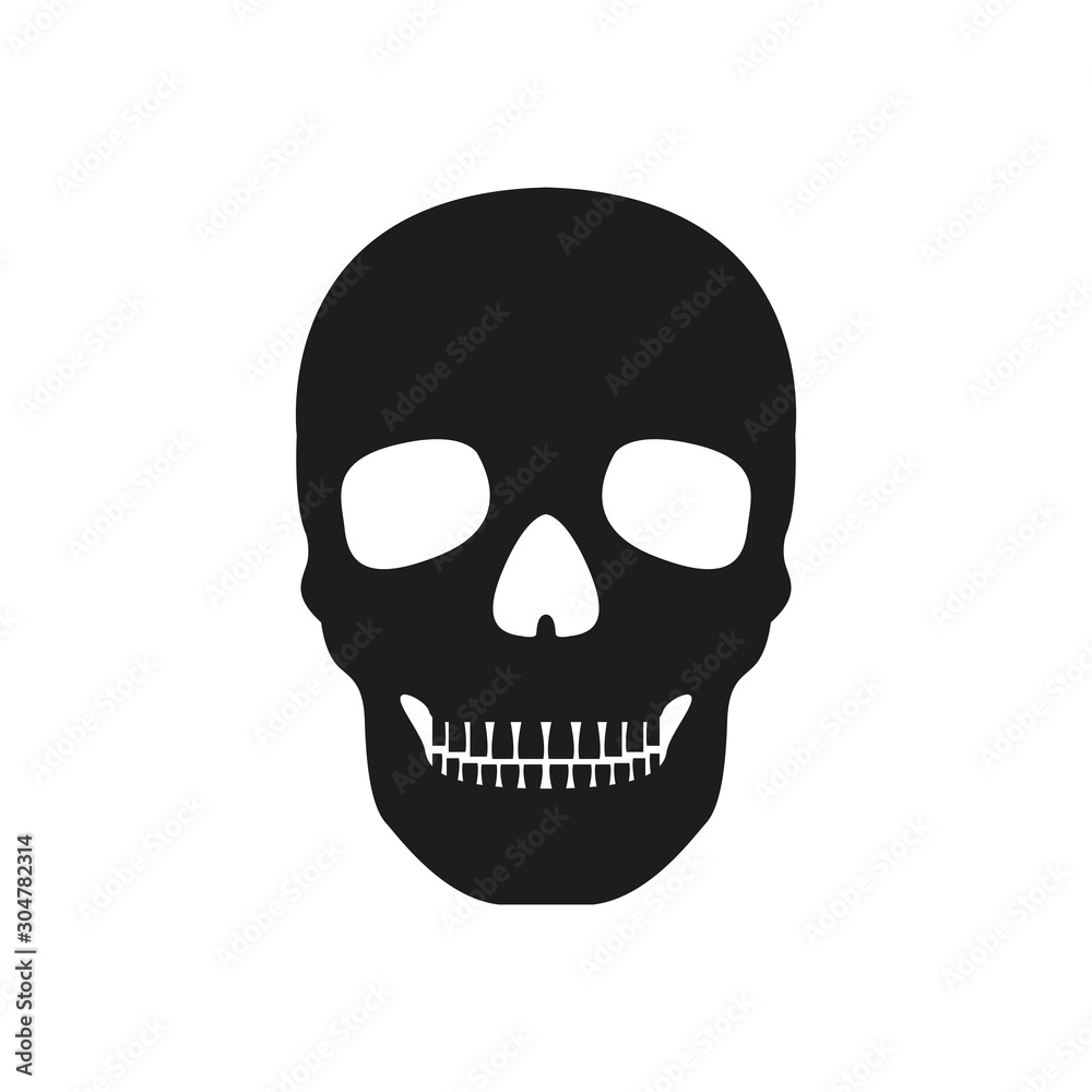 Icon of the human skull. Simple vector illustration