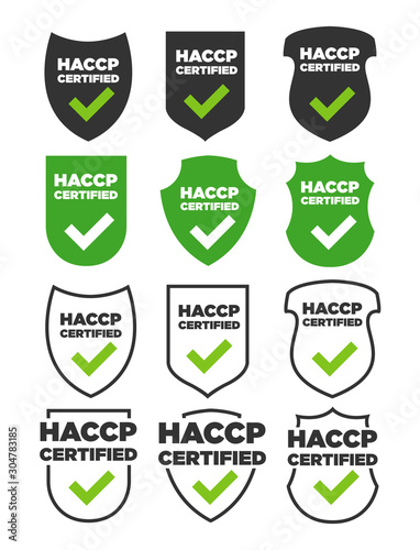 HACCP certificate shield vector icon