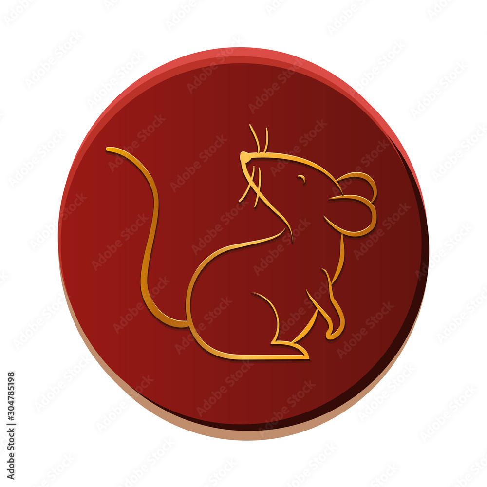 Isolated mouse inside seal stamp vector design Isolated mouse inside seal stamp vector design