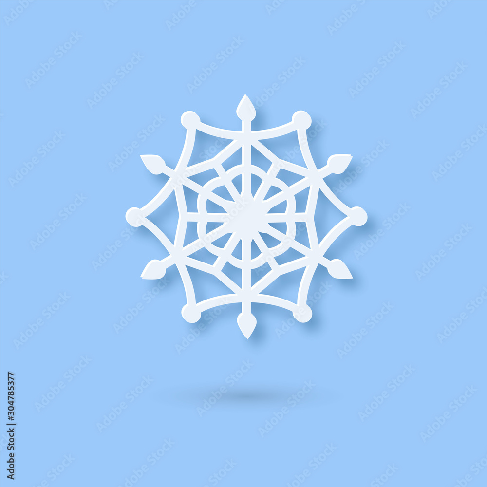 Vector Multilayered Paper Snowflake icon. Paper cut snow flake isolated on violet color cover. Weather ornate symbol. Flat style Christmas, Noel greeting Origami craft snowflake Vector Multilayered Paper Snowflake icon. Paper cut snow flake isolated on violet color cover. Weather ornate symbol. Flat style Christmas, Noel greeting Origami craft snowflake