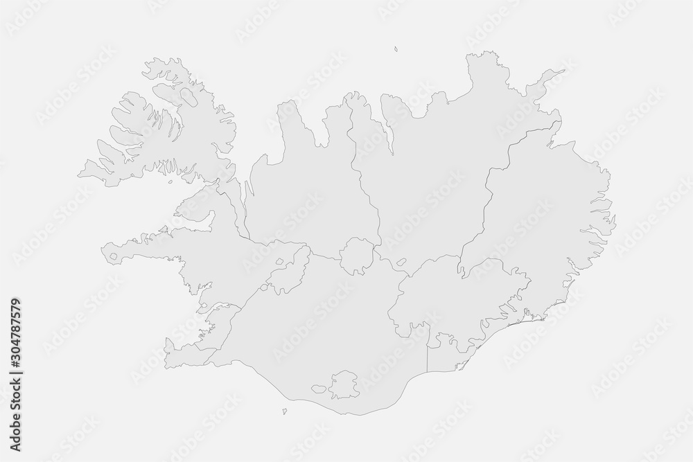 Modern Iceland political map vector