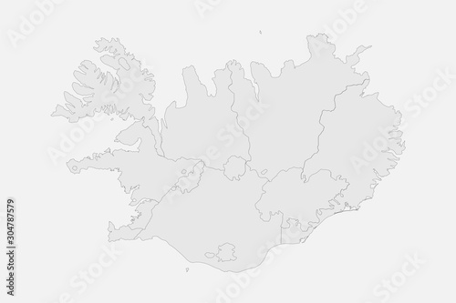 Modern Iceland political map vector