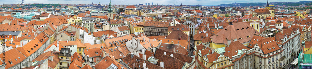 Panoramic view of roofs in Prague