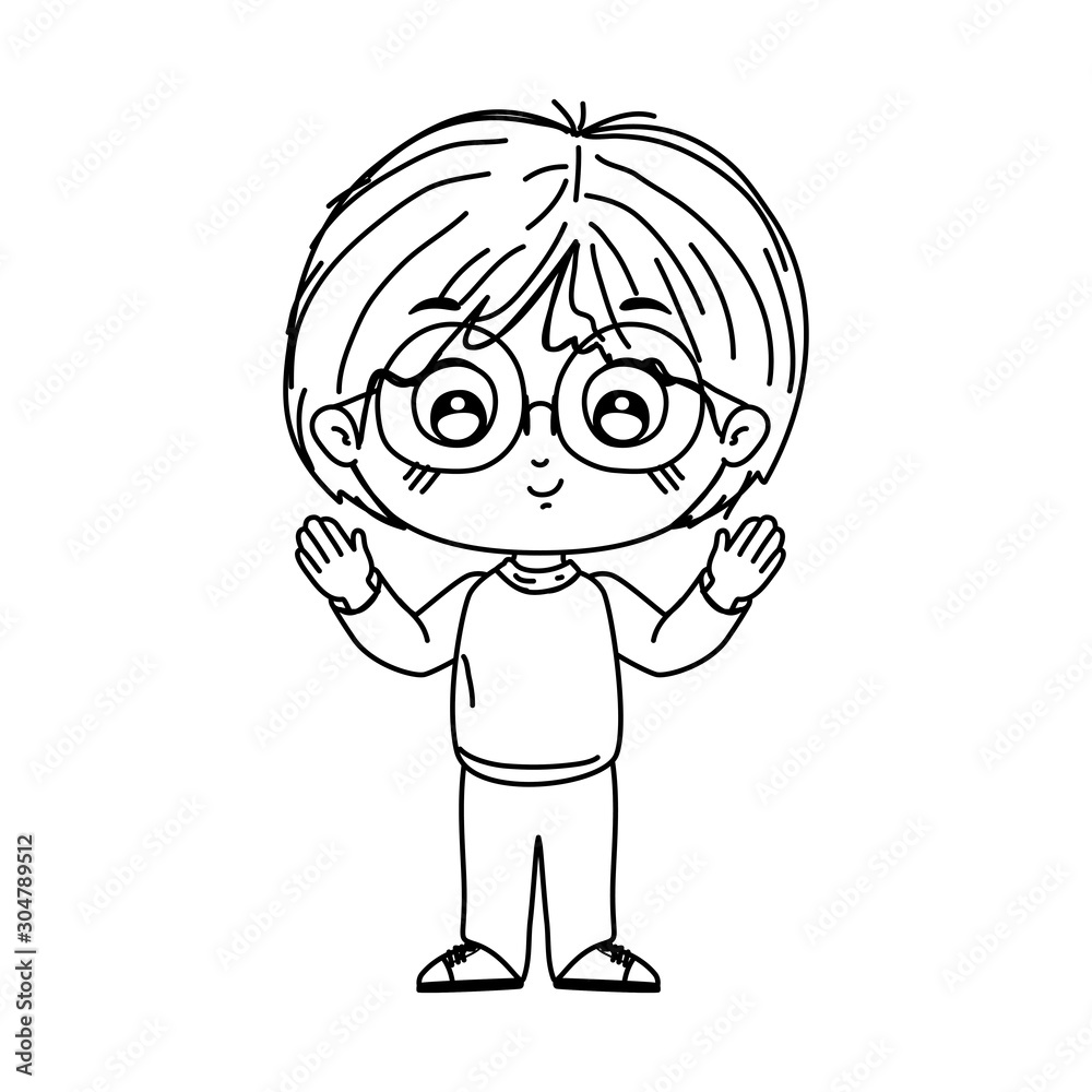 Obraz premium Isolated boy cartoon vector design