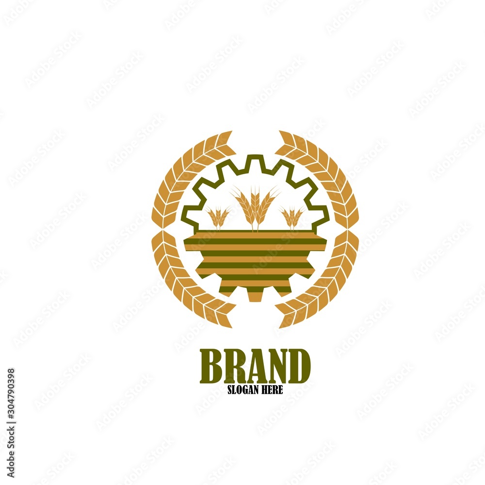 Φωτογραφία Agriculture vector logo design, agronomy, wheat farm, rural country farming fiel