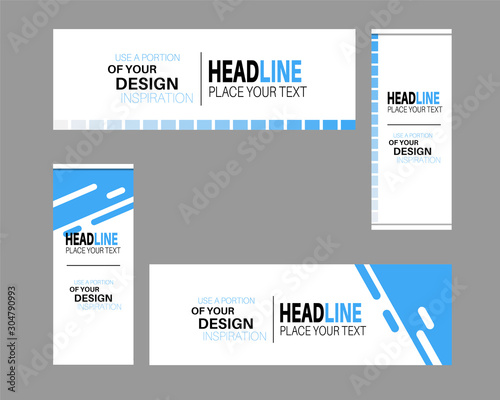 Set of vector banner background design/web banner/rol banner/white and blue