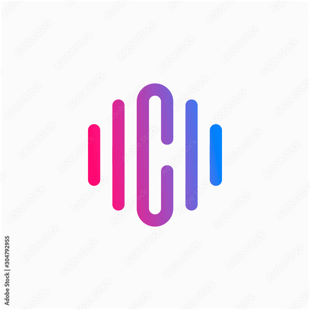 initial letter C abstract for information technology and digital. minimalist sound music equalizer, Bass, DJ icon. audio logotype Unique and simple element. - vector initial letter C abstract for information technology and digital. minimalist sound music equalizer, Bass, DJ icon. audio logotype Unique and simple element. - vector