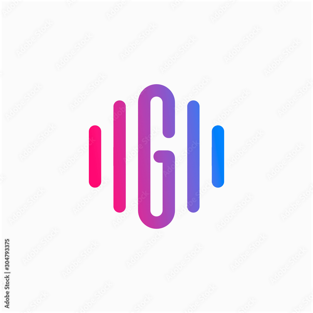 initial letter G abstract for information technology and digital. minimalist sound music equalizer, Bass, DJ icon. audio logotype Unique and simple element. - vector initial letter G abstract for information technology and digital. minimalist sound music equalizer, Bass, DJ icon. audio logotype Unique and simple element. - vector