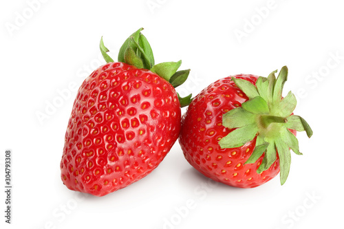 Strawberries isolated on white background. Fresh berry