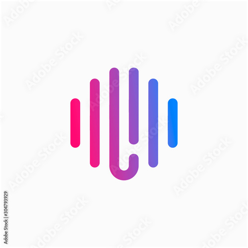 initial letter L abstract for information technology and digital. minimalist sound music equalizer, Bass, DJ icon. audio logotype Unique and simple element. - vector
