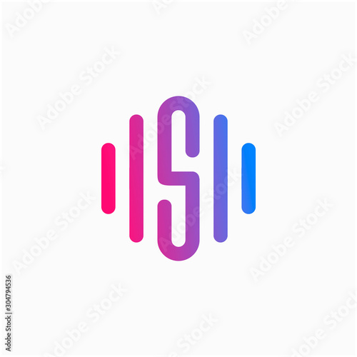 initial letter S abstract for information technology and digital. minimalist sound music equalizer, Bass, DJ icon. audio logotype Unique and simple element. - vector
